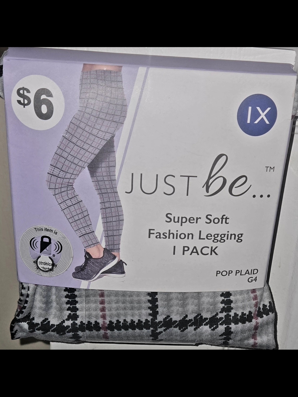 Just Be Gray and Pink Plaid Leggings
